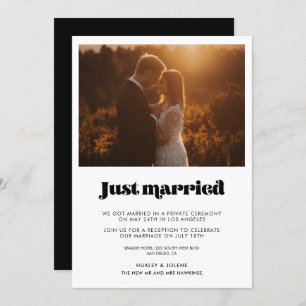 Just married Vintage retro script announcement