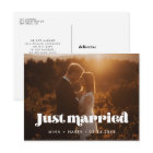 Just married Vintage retro script photo
