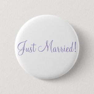 Just Married! Violet Tulip Wedding Buttons