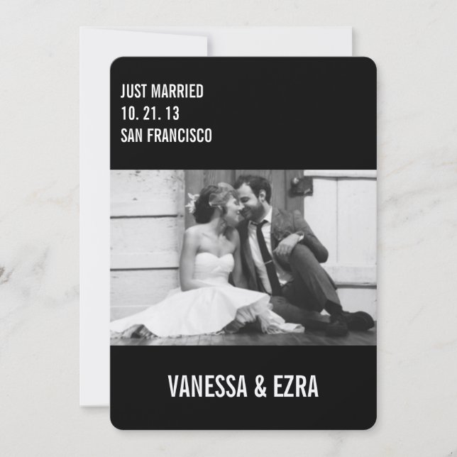 JUST MARRIED WEDDING ANNOUNCEMENT - FLAT (Front)
