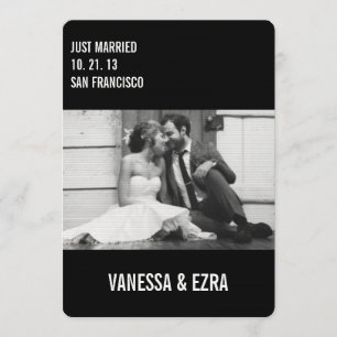 JUST MARRIED WEDDING ANNOUNCEMENT - FLAT