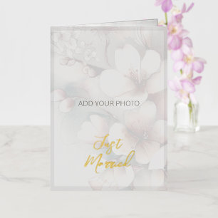 Just Married Wedding Announcement Folded Foil Card