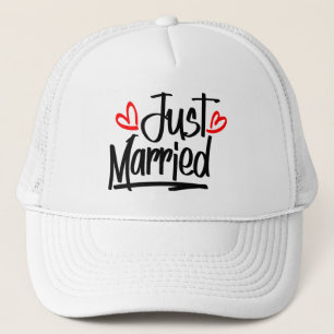 Just Married Wedding Announcement Newlywed Bride Trucker Hat