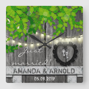 Just Married Wedding Announcement Wall Clock