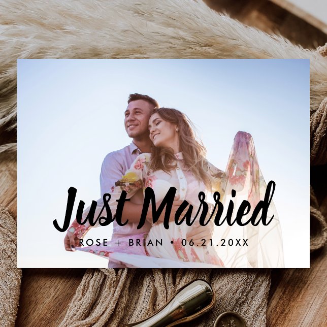 Just Married Wedding Announcements Photo Postcard (Creator Uploaded)