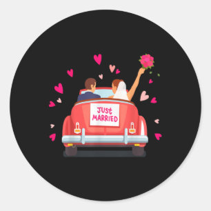 Just Married _ Wedding _ Bride & Groom _ Gift Classic Round Sticker