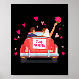Just Married _ Wedding _ Bride & Groom _ Gift Poster