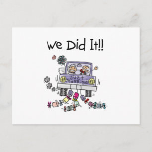 Just Married Wedding Car Announcement Postcard