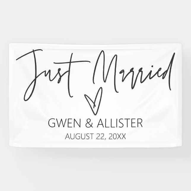 Just Married Wedding Car Decoration Banner G400 (Horizontal)