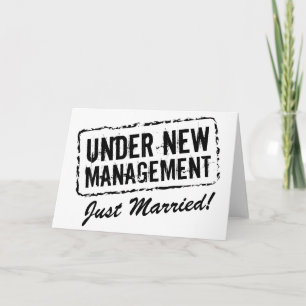 Just Married wedding cards   Under new management