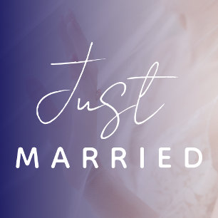 Just Married   Wedding Classic Elegant White Window Cling