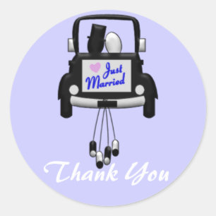 Just Married Wedding Couple in Car Stickers