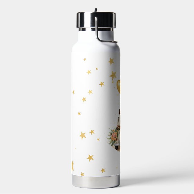 Just Married Wedding Couple  Water Bottle (Left)
