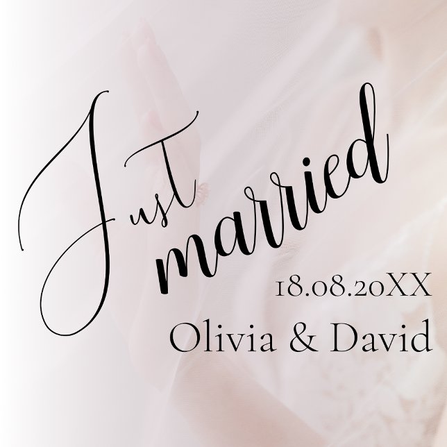 Just Married | Wedding Elegant Customised  Window Cling (Creator Uploaded)