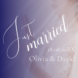 Just Married   Wedding Elegant White Customised  Window Cling