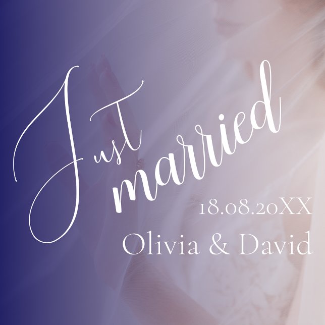 Just Married | Wedding Elegant White Customised  Window Cling (Creator Uploaded)