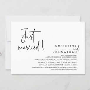 Just Married, Wedding Elopement Dinner Party Invit Invitation