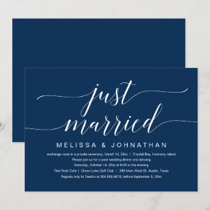 Just Married, Wedding Elopement Party Celebration  Invitation