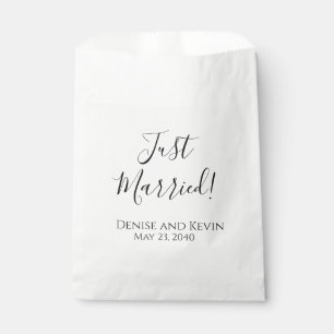 Just Married Wedding Favour Cake Bag