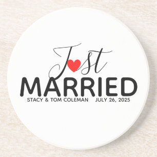 Just Married Wedding Favour Custom  Coaster
