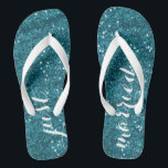 Just Married Wedding Flip Flops (Turquoise)<br><div class="desc">Must-have for wedding day,  honeymoon and anytime afterward for the new bride to celebrate!</div>