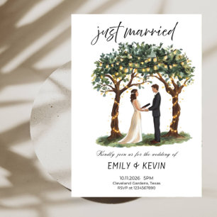 Just Married Wedding Party- Elegant Newlywed Party Invitation