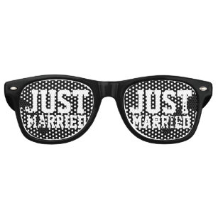 Just married wedding party shades for newly weds
