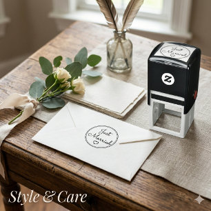 Just Married Wedding Party Vintage Self-inking Stamp