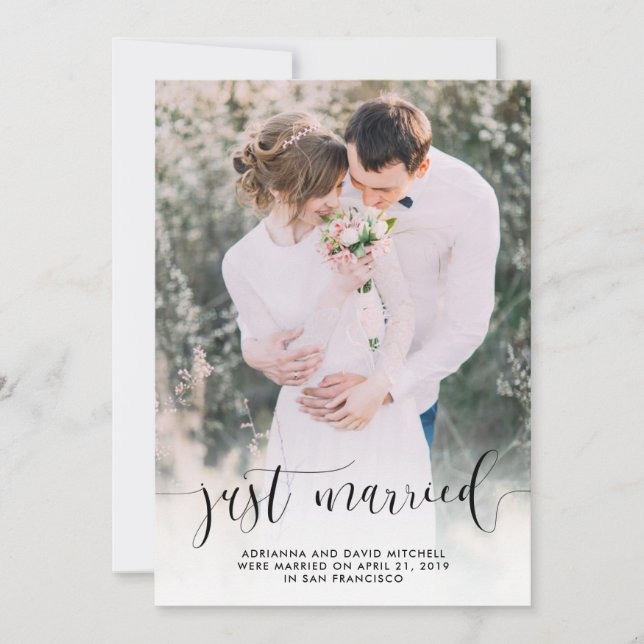 Just Married | Wedding Photo Elopement Announcement (Front)