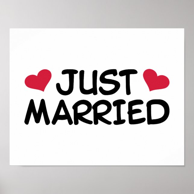 Just Married Wedding Poster (Front)