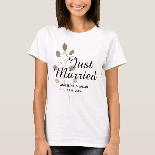 Just Married Wedding T-Shirt (Front)