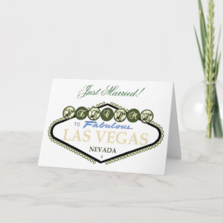 Just Married! White Rose Las Vegas Card