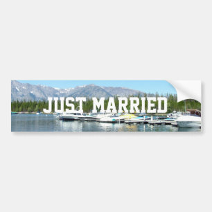 Just married wild nature Grand Teton Bumper Sticker