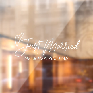 Just Married Window Cling