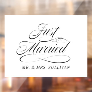 Just Married Window Cling