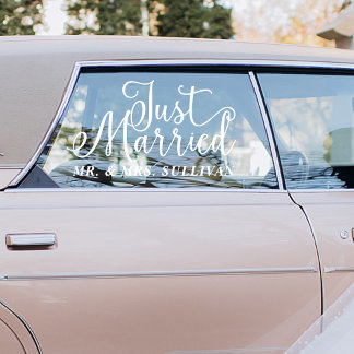 Just Married Window Cling