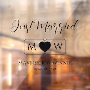 Just Married Window Cling Pair for Two
