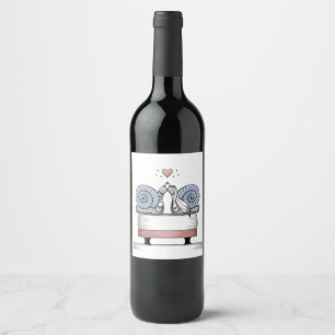 Just married wine label