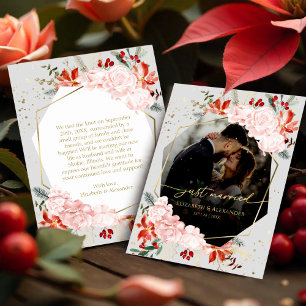 just married   Winter Wedding Photo Announcements