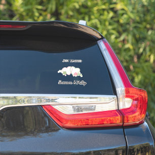 Just Married with Bride & Groom Names Car Window