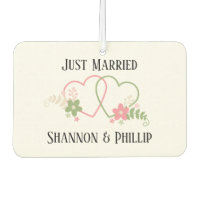 Just Married with Bride & Groom Names Wedding Date
