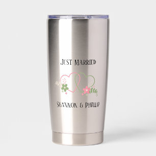 Just Married with Bride & Groom Names Yard   Insulated Tumbler