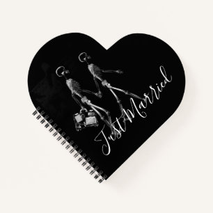 Just Married X-Ray Skeleton Honeymoon Couple Notebook