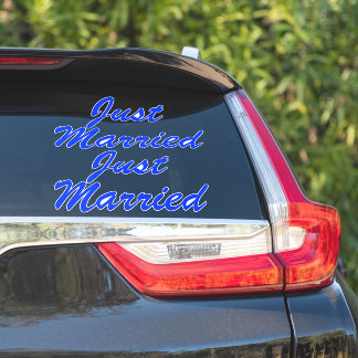 JUST MARRIED XL Car Stickers (2) - BLUEBERRY BLUE