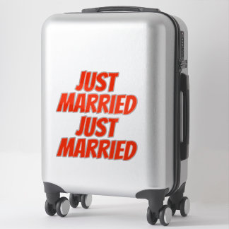 JUST MARRIED XL Car Stickers (2) - MARASCHINO RED