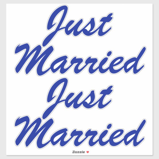 JUST MARRIED XL Car Stickers (2) - MIDNIGHT BLUE (Sheet)