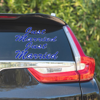 JUST MARRIED XL Car Stickers (2) - MIDNIGHT BLUE