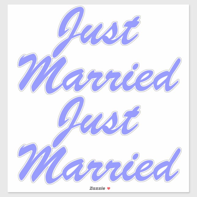 JUST MARRIED XL Car Stickers (2) - ORCHID PURPLE (Sheet)