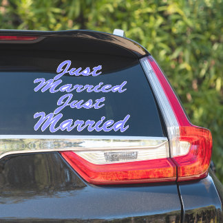 JUST MARRIED XL Car Stickers (2) - ORCHID PURPLE