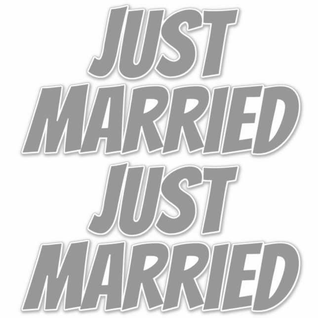 JUST MARRIED XL Car Stickers (2) - STEEL GREY (Front)